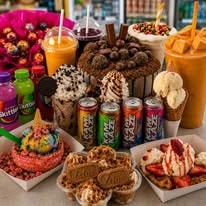 Epic treats spread at Candy Barn Whitsundays — waffles, ice cream, drinks and more