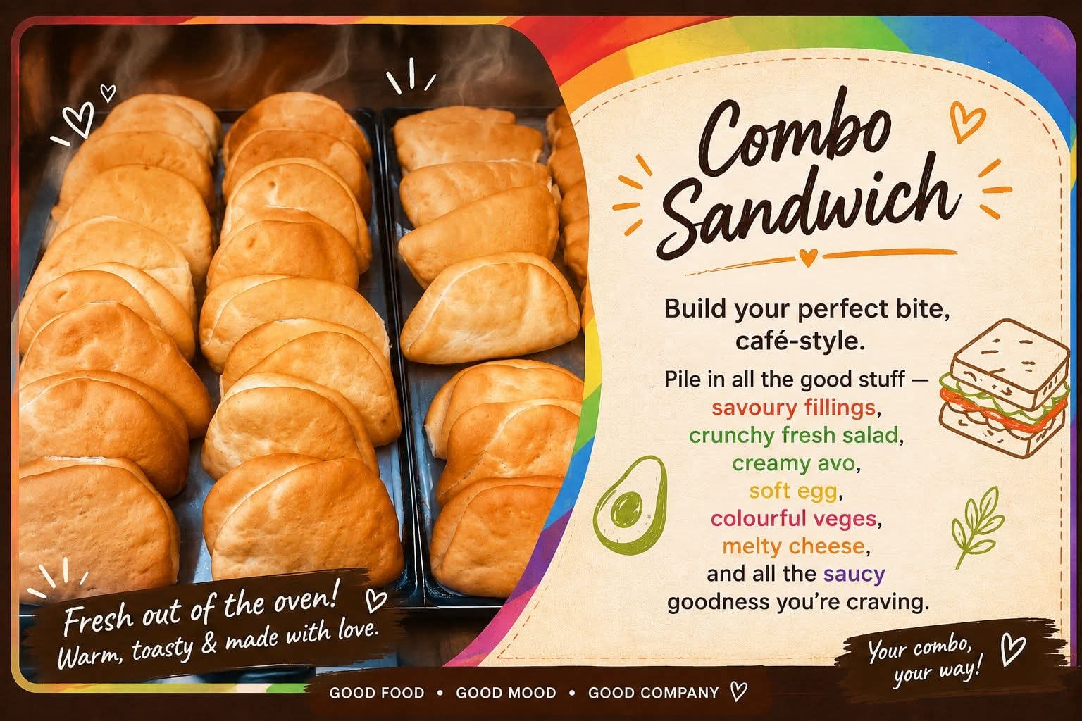 My Rainbow Café — Combo Sandwich menu